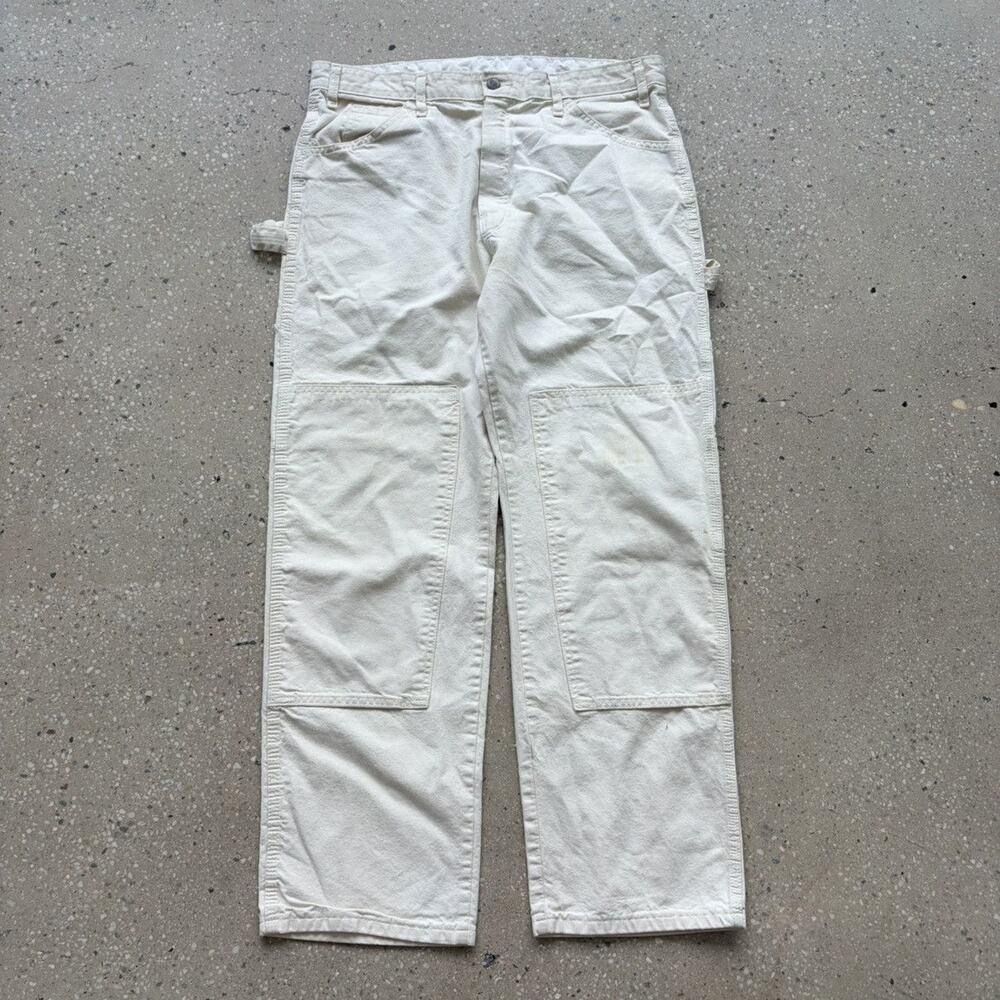 Vintage Y2k Dickies White Carpenter Painters Pants 34x29